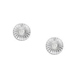 Fossil Paar Ohrstecker Kreis rund Sonne, STERLING, JFS00617040, mit Zirkonia