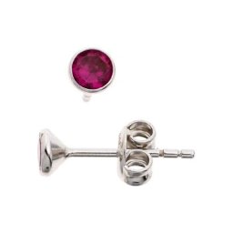 JOBO Paar Ohrstecker, rund 925 Silber mit Zirkonia