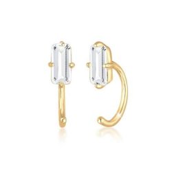 Elli Premium Paar Ohrhänger Creolen Stecker Hoops Edelstein 925 Silber