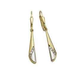 Vivance Paar Ohrhänger 333 Gold zweifarbig 8x Zirkonia weiß
