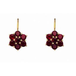 Adelia´s Paar Ohrhänger Damen Goldschmuck 1 Paar 333 Gold Boutons mit Granat, 333 Gold Goldschmuck für Damen