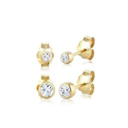 Elli Premium Paar Ohrstecker 2er Basic Stecker Set Topas Edelstein 375 Gelbgold