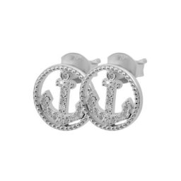 Adelia´s Paar Ohrstecker Ohrstecker Anker aus 925 Silber mit Zirkonia