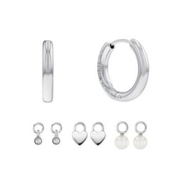 Calvin Klein Ohrring-Set Huggie, 35700001 (Set, 8-tlg), mit Glasstein - mit Glasperlen