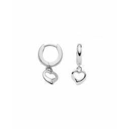 Adelia´s Paar Ohrhänger 1 Paar 925 Silber Ohrringe / Creolen Herz Ø 11,8 mm, 925 Sterling Silber Silberschmuck für Damen