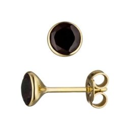 JOBO Paar Ohrstecker, rund 585 Gold mit Granat