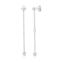 Elli Premium Paar Ohrhänger Ohrhänger Topas Edelstein Baguette Form 925 Silber