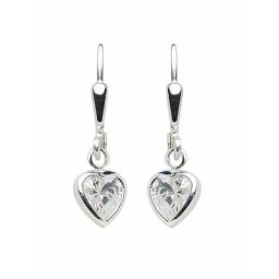 Adelia´s Paar Ohrhänger 1 Paar 925 Silber Ohrringe / Ohrhänger Herz mit Zirkonia, 925 Sterling Silber mit Zirkonia Silberschmuck für Damen