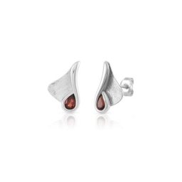 Vivance Paar Ohrstecker 925-/ Sterling Silber rhodiniert Granat