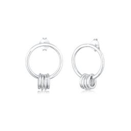 Elli Paar Ohrstecker Ohrhänger Kreis Geo Basic Minimal 925er Silber