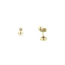 Orolino Paar Ohrstecker 585/- Gelbgold mit Brillant + Zuchtperle