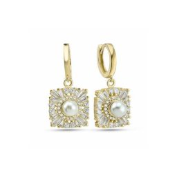 dKeniz Paar Ohrhänger 925/- Sterling Silber vergoldet karree Perle