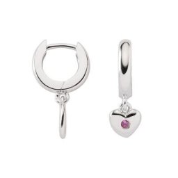 Adelia´s Paar Ohrhänger 925 Silber Ohrringe Creolen Herz Ø 11,9 mm, mit Zirkonia Silberschmuck für Damen