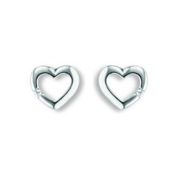 ONE ELEMENT Paar Ohrstecker Zirkonia Herz Ohrringe Ohrstecker aus 925 Silber, Damen Silber Schmuck Herz
