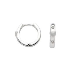 Adelia´s Paar Ohrhänger 925 Silber Ohrringe Creolen Herz Ø 13,8 mm, mit Zirkonia Silberschmuck für Damen