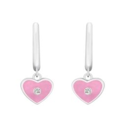 Prinzessin Lillifee Paar Creolen Pink Heart, 2035982, mit Zirkonia
