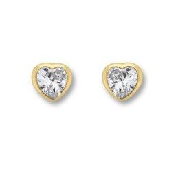 ONE ELEMENT Paar Ohrstecker Zirkonia Herz Ohrringe Ohrstecker aus 333 Gelbgold, Damen Gold Schmuck Herz