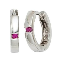 JOBO Paar Creolen, rund 925 Silber mit Zirkonia