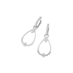 Smart Jewel Paar Creolen Tropfen, mit Zirkonia Steinen, Silber 925
