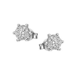 Firetti Paar Ohrstecker Rundes Design, mit Krappenfassung, Glanz, massiv, mit Brillanten