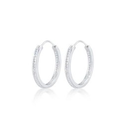 Elli Premium Paar Creolen Creolen Kristalle Rund 925 Silber