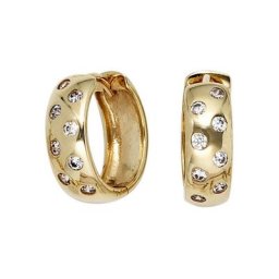 JOBO Paar Creolen, rund 333 Gold mit Zirkonia