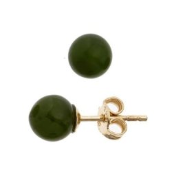 JOBO Paar Ohrstecker, 333 Gold mit Jade