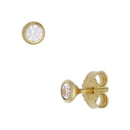 JOBO Paar Ohrstecker, rund 333 Gold mit Zirkonia