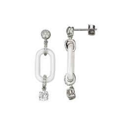 Jacques Lemans Paar Ohrhänger 925/- Sterling Silber mit Keramik und Zirkonia