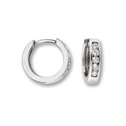 ONE ELEMENT Paar Creolen Zirkonia Ohrringe Creolen aus 333 Weißgold, Damen Gold Schmuck