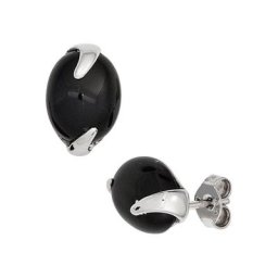 JOBO Paar Ohrstecker, 925 Silber mit Onyx
