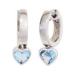 JOBO Paar Creolen, Herz 925 Silber mit Zirkonia