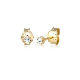 Elli DIAMONDS Paar Ohrstecker Stecker Basic Diamant (0.03 ct) 375er Gelbgold