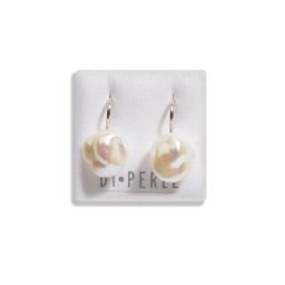 DI PERLE Paar Ohrhänger Damen Perlenschmuck 925 Silber Süsswasser Perlen Ohrhänger, Damen Perlenschmuck
