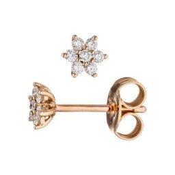 JOBO Paar Ohrstecker, 585 Roségold mit 14 Diamanten