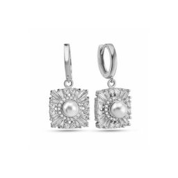 dKeniz Paar Ohrhänger 925/- Sterling Silber karree Perle