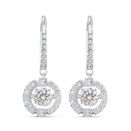Swarovski Paar Ohrhänger Sparkling Dance, weiss, rhodiniert, 5504652, mit Swarovski® Kristallen