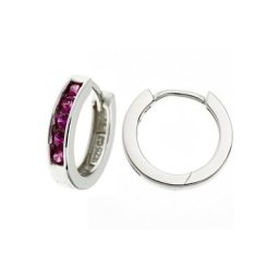 JOBO Paar Creolen, rund 925 Silber mit Zirkonia