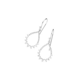 Smart Jewel Paar Ohrhaken tropfenförmig, Zirkonia Steine, Silber 925