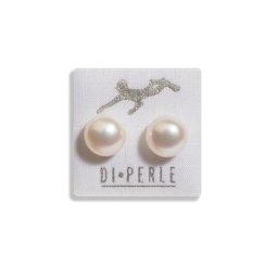 DI PERLE Paar Ohrstecker Damen Perlenschmuck 925 Silber Süsswasser Perlen Ohrstecker, Damen Perlenschmuck