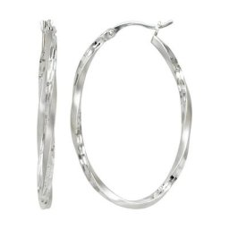 JOBO Paar Creolen, oval 925 Silber