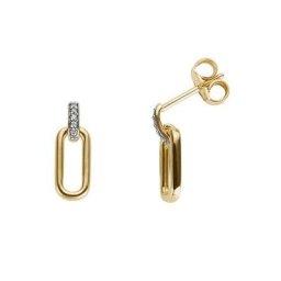 Firetti Paar Ohrstecker Kettenlied-Optik in ovaler Form, mit Brillanten