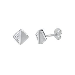 Firetti Paar Ohrstecker Geo, Viereck, Quadrat, mit Zirkonia (synth)