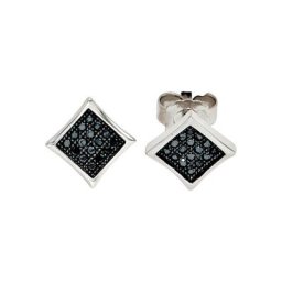 JOBO Paar Ohrstecker, quadratisch 925 Silber mit Zirkonia