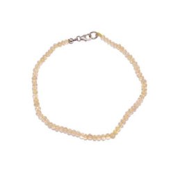 Firetti Armband Dezent, runde Steine, 4 mm breit, facettiert, mit Lemonquarzen, Made in Germany