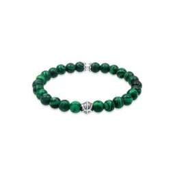 Kuzzoi Armband Herren Achat Malachit Bead Oxidiert 925 Silber