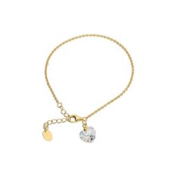 Smart Jewel Armband mit Kristallstein in Herzform, vergoldet