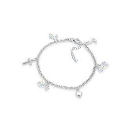 Elli Bettelarmband Kreuz Herz Anker Kristalle Silber