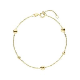 JOBO Armband Herz Kugel, 925 Silber vergoldet 19 cm