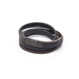 J.Jayz Lederarmband zum Wickeln, mehrreihig, teilweise geflochten